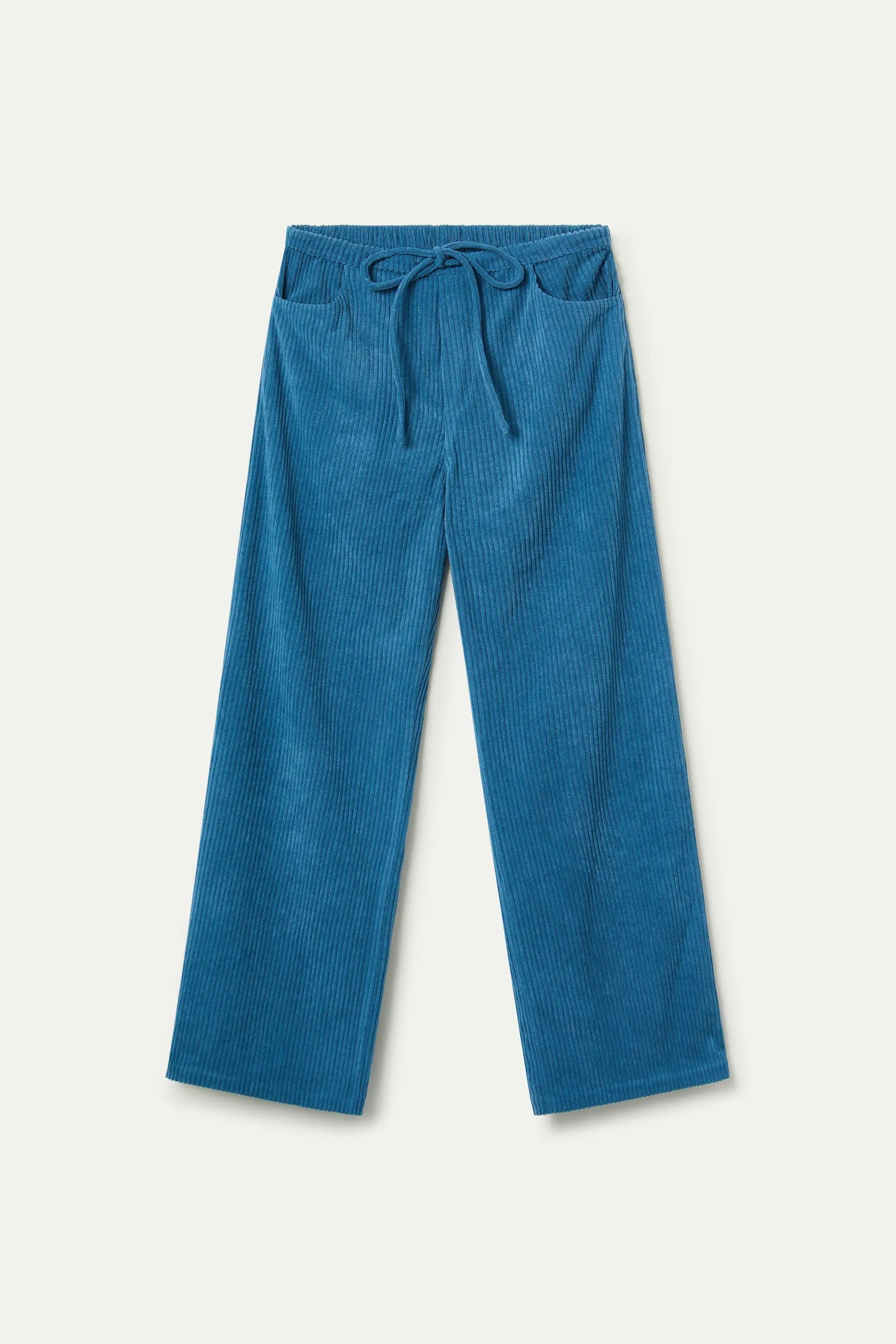 Pantaloni dritti in velluto a coste blu
