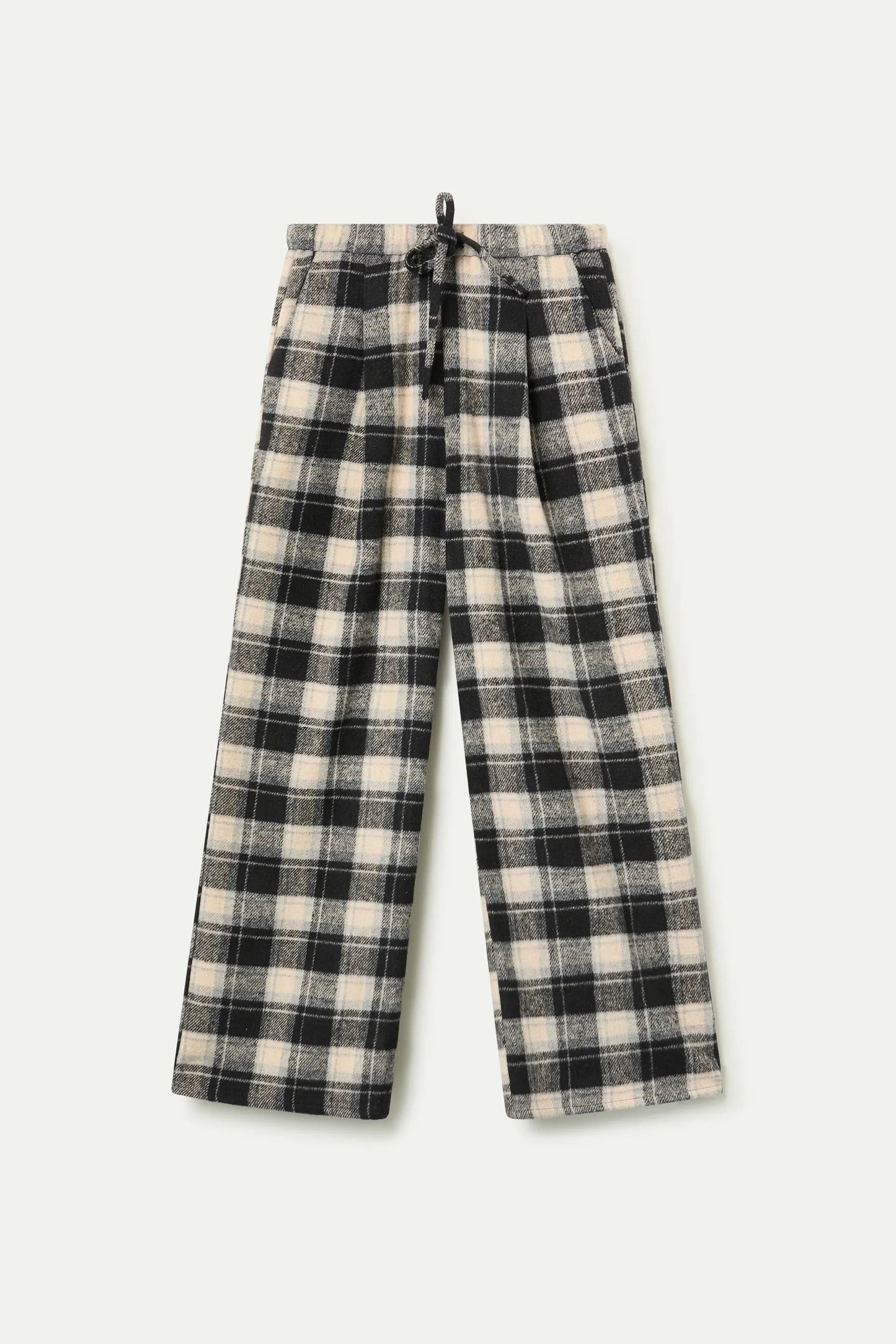 Black Check Print Trousers