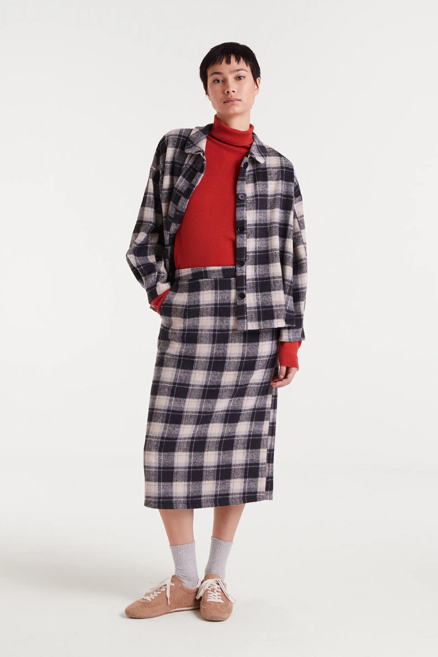 Falda con estampado Black Checks
