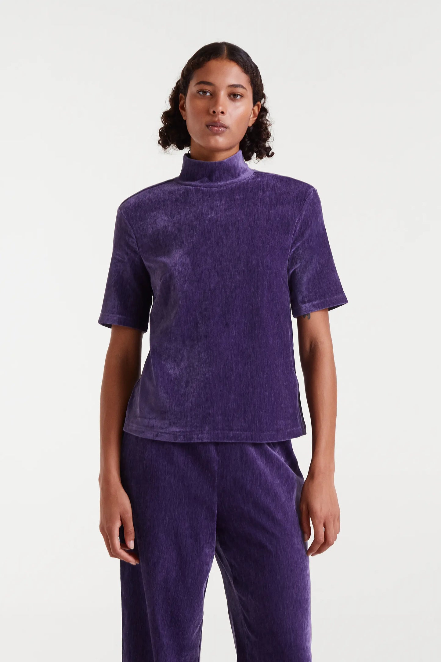 Top in velluto viola