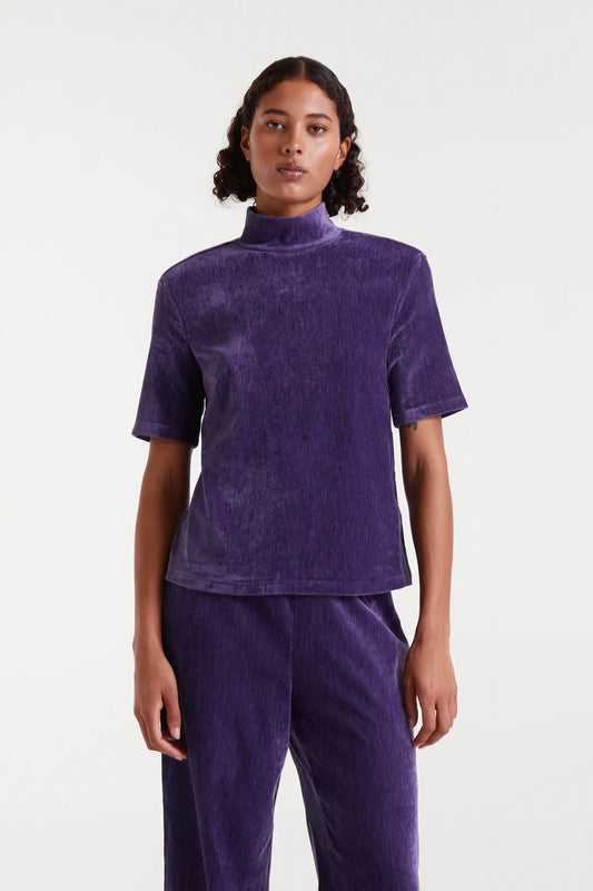 Top terciopelo morado