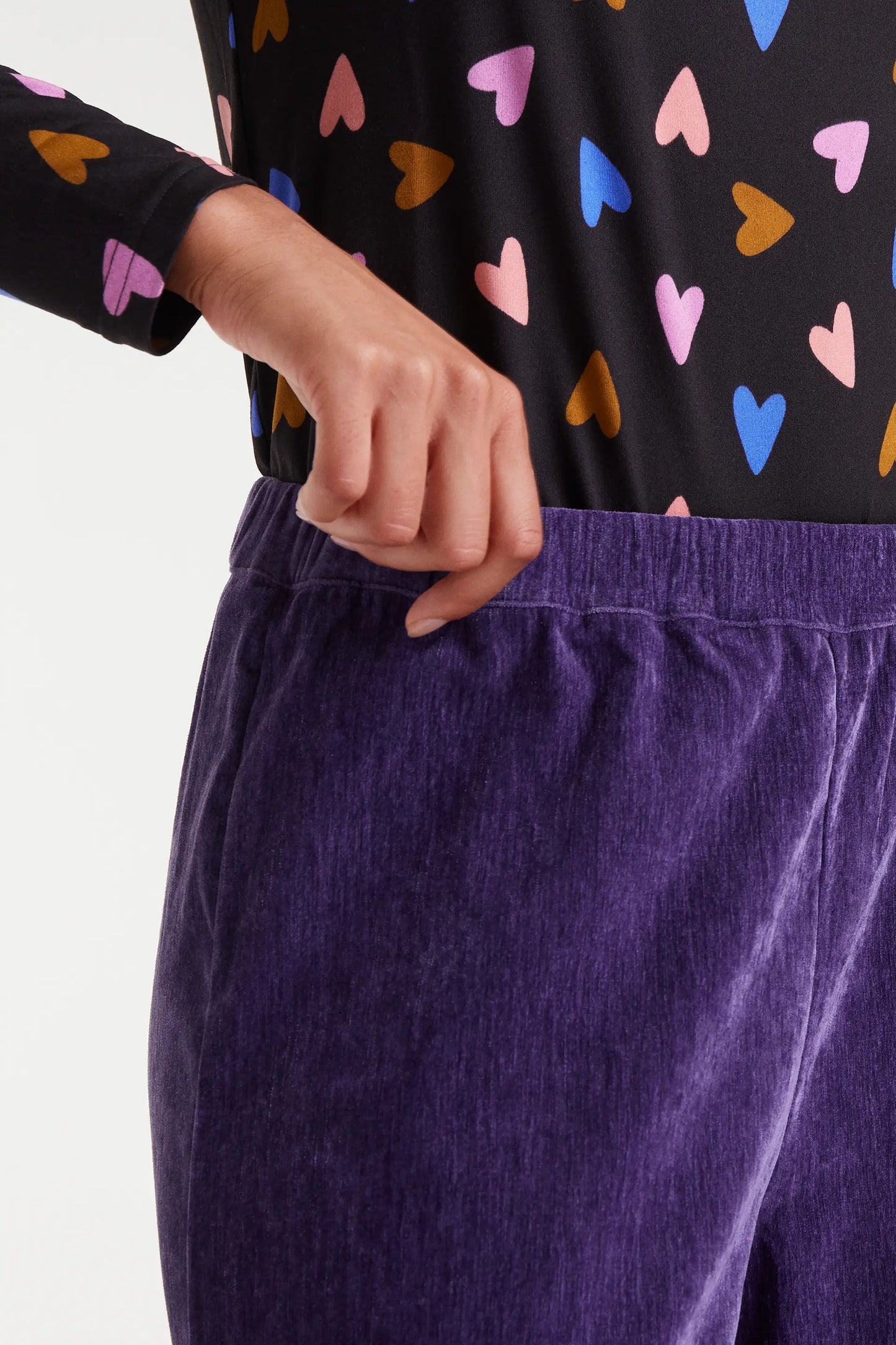Purple velvet pants