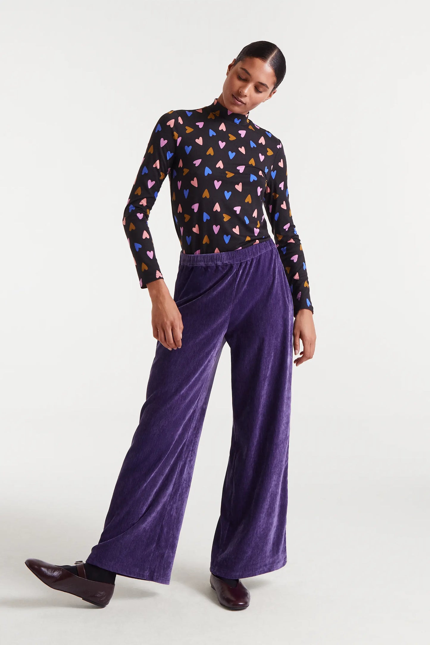 Purple velvet pants
