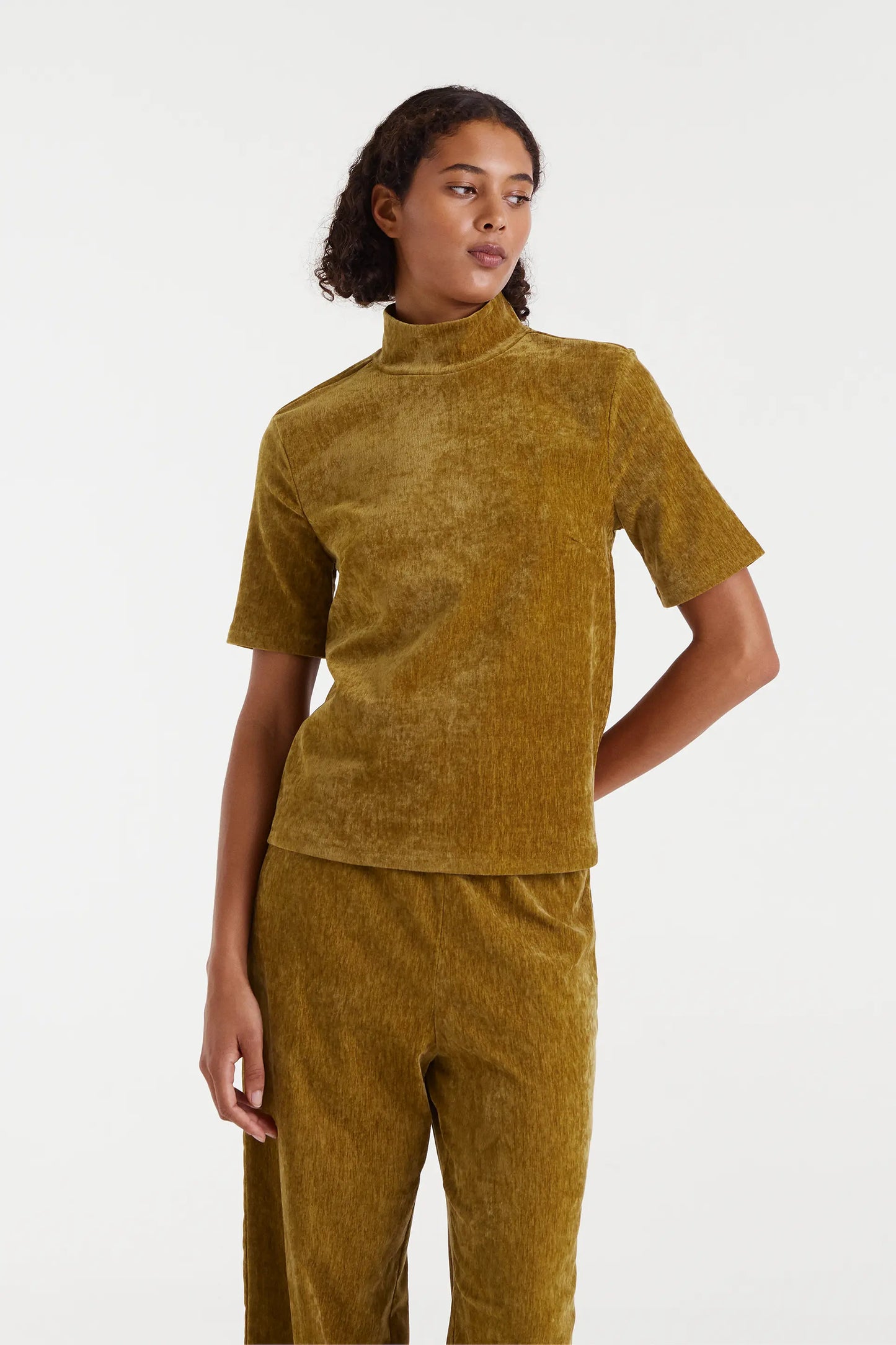 Ochre velvet top