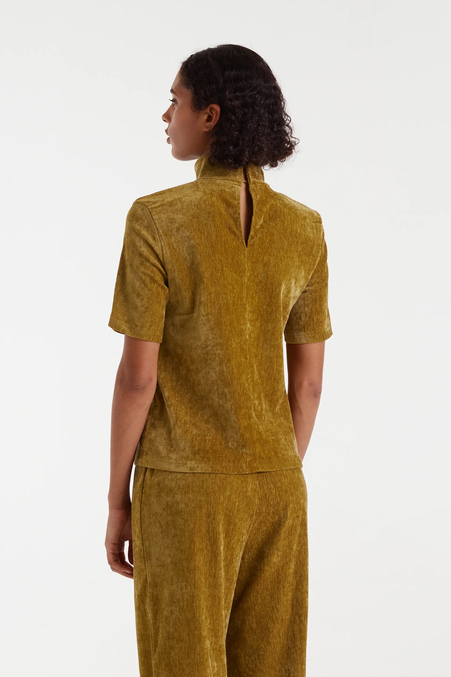 Ochre velvet top