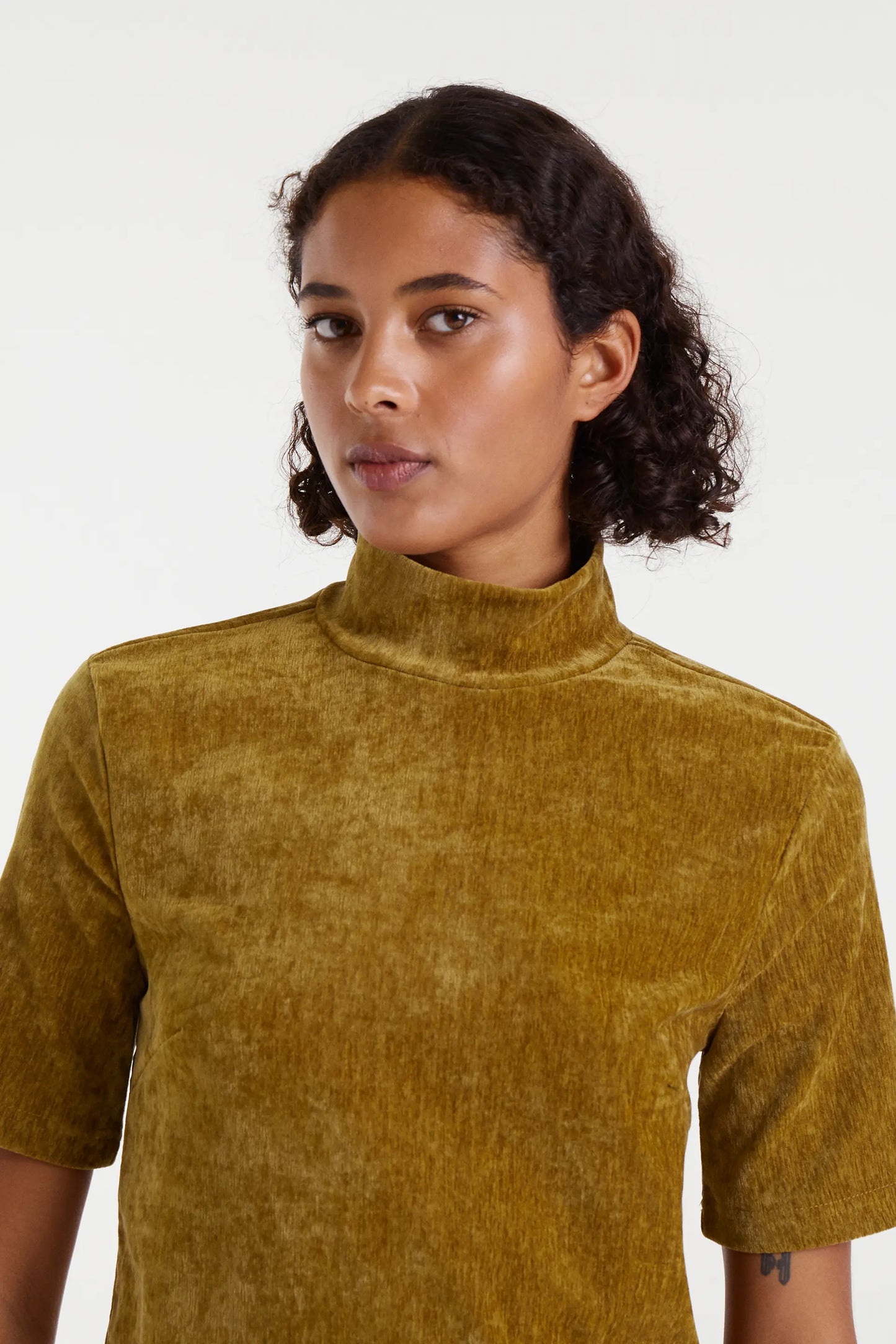 Ochre velvet top