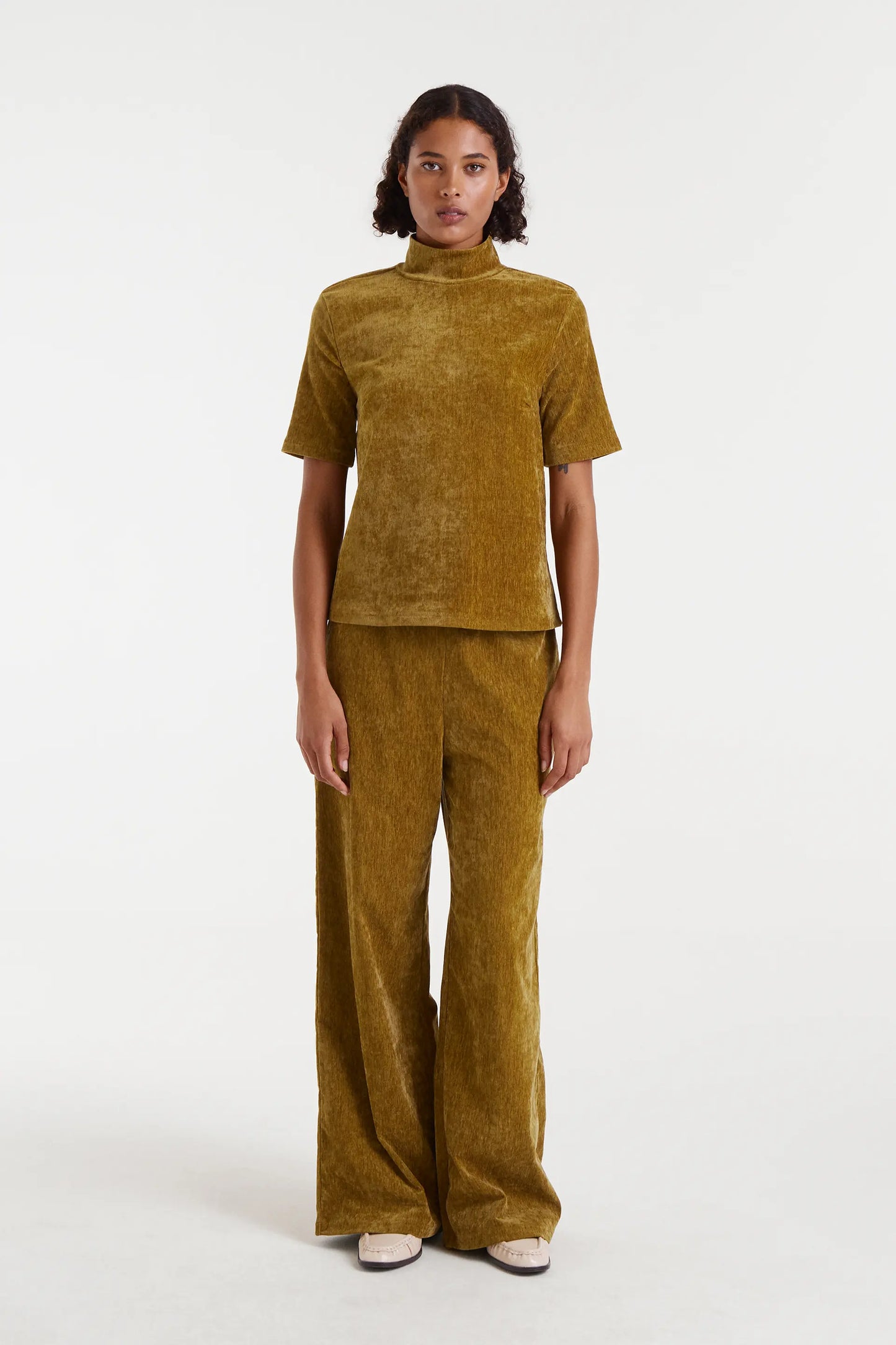 Ochre velvet top