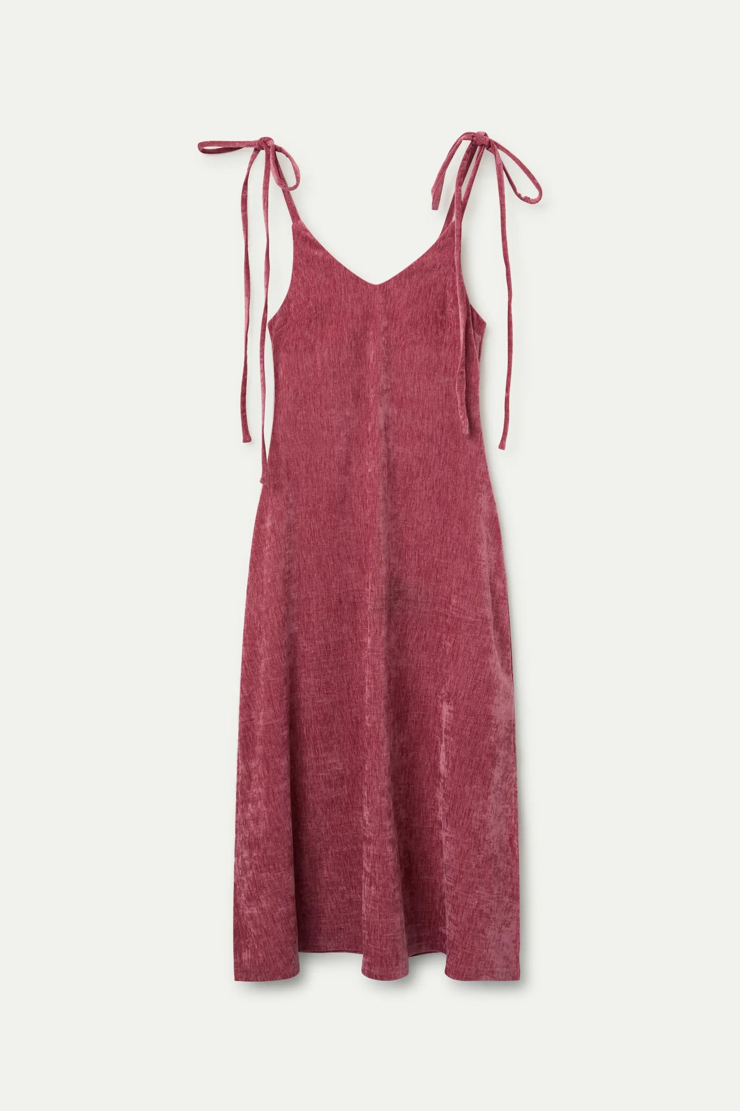 Long pink velvet dress