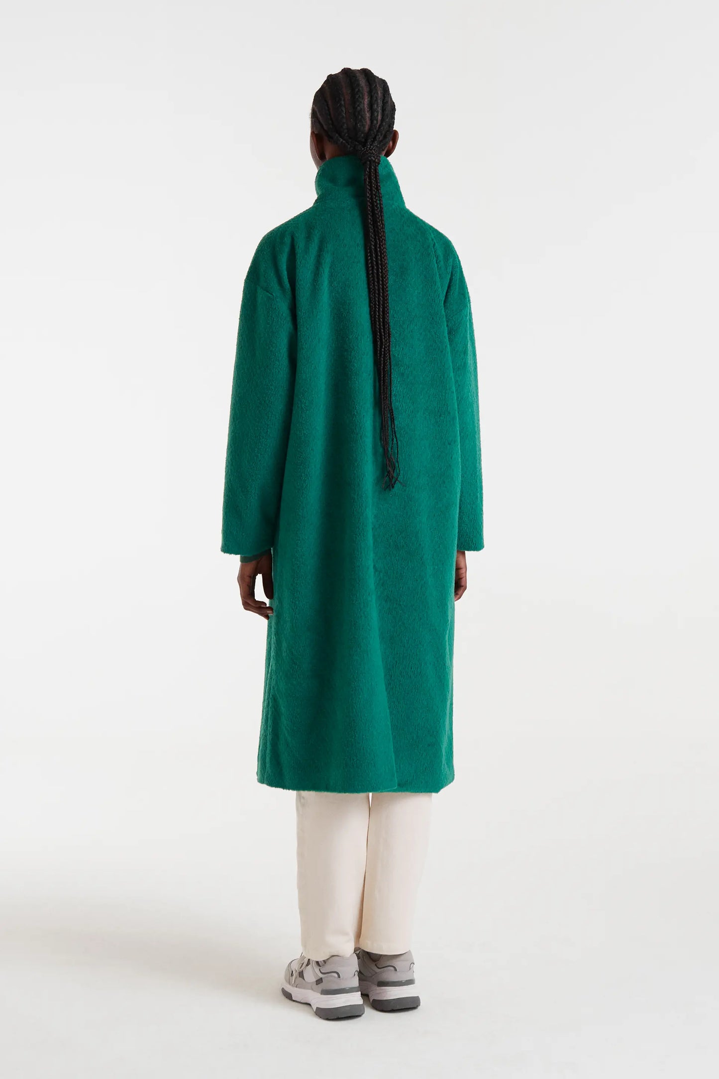 Lungo cappotto verde