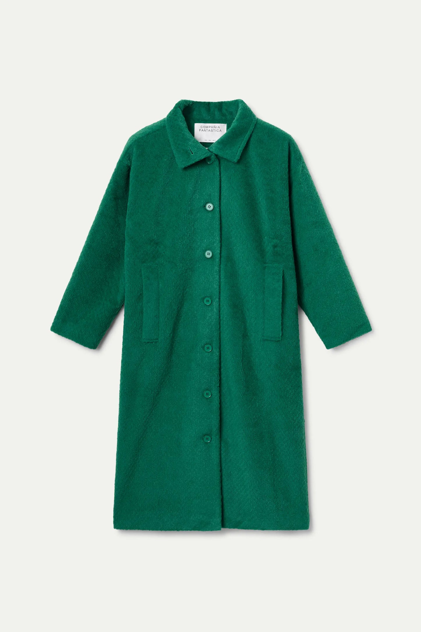 Lungo cappotto verde