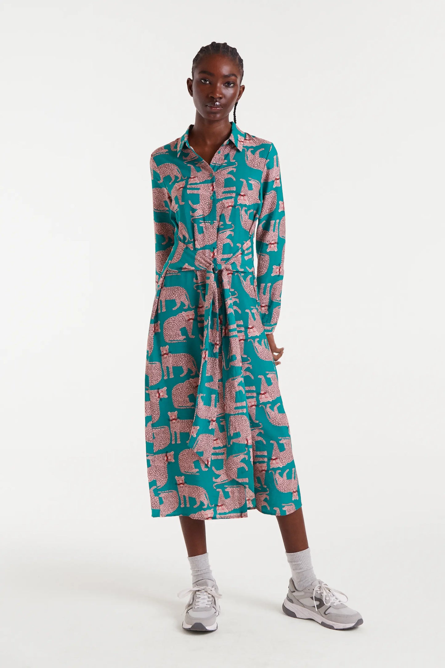 Onca print midi dress