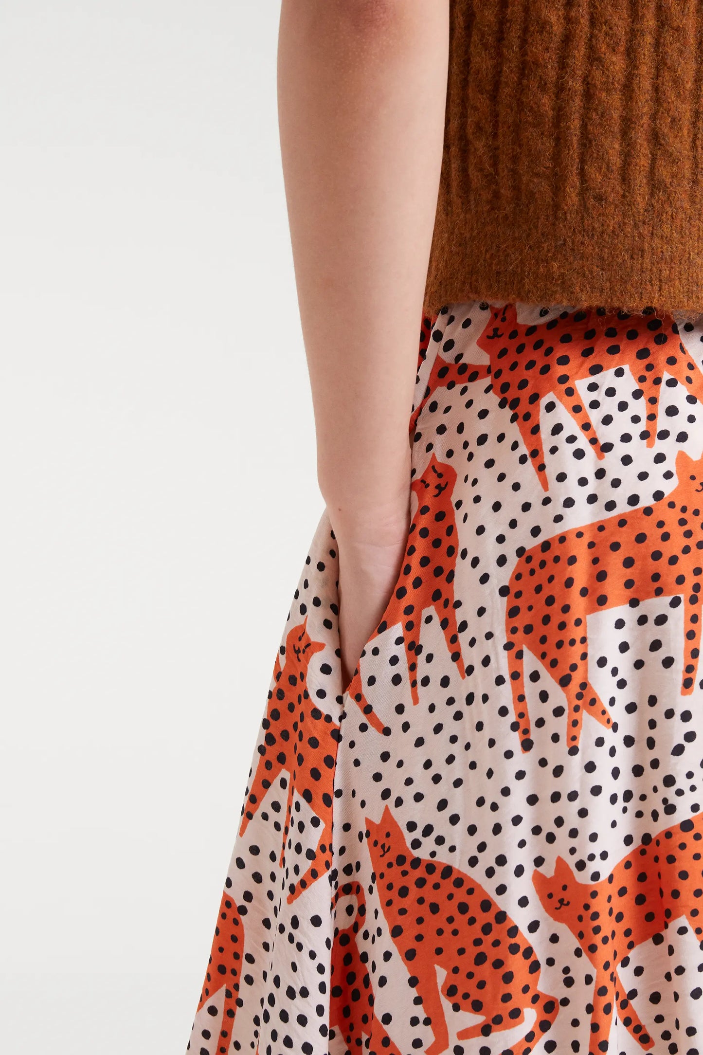 Gonna midi con stampa Tano