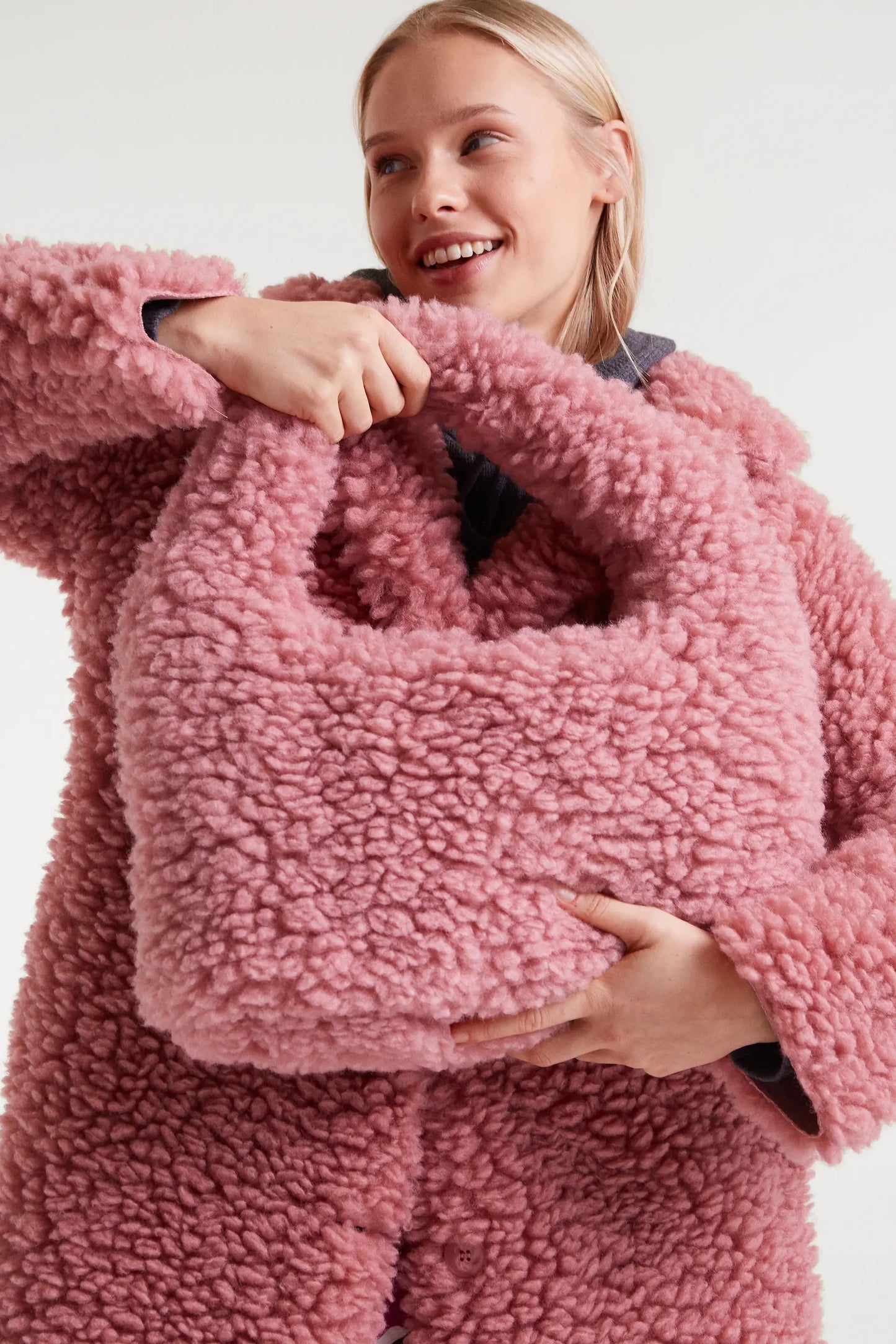 Pink Faux Fur Handbag