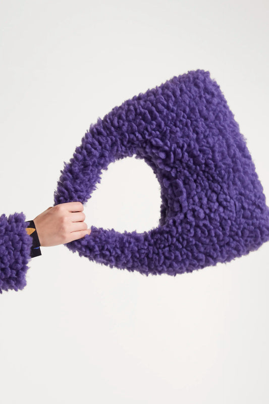 Bolso de mano Faux Fur morado