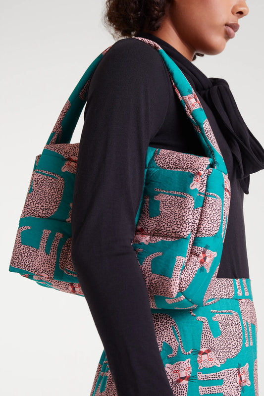 Bolso acolchado con estampado Onca
