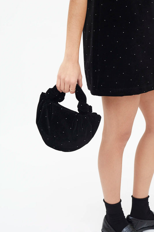 Bolso de mano terciopelo negro