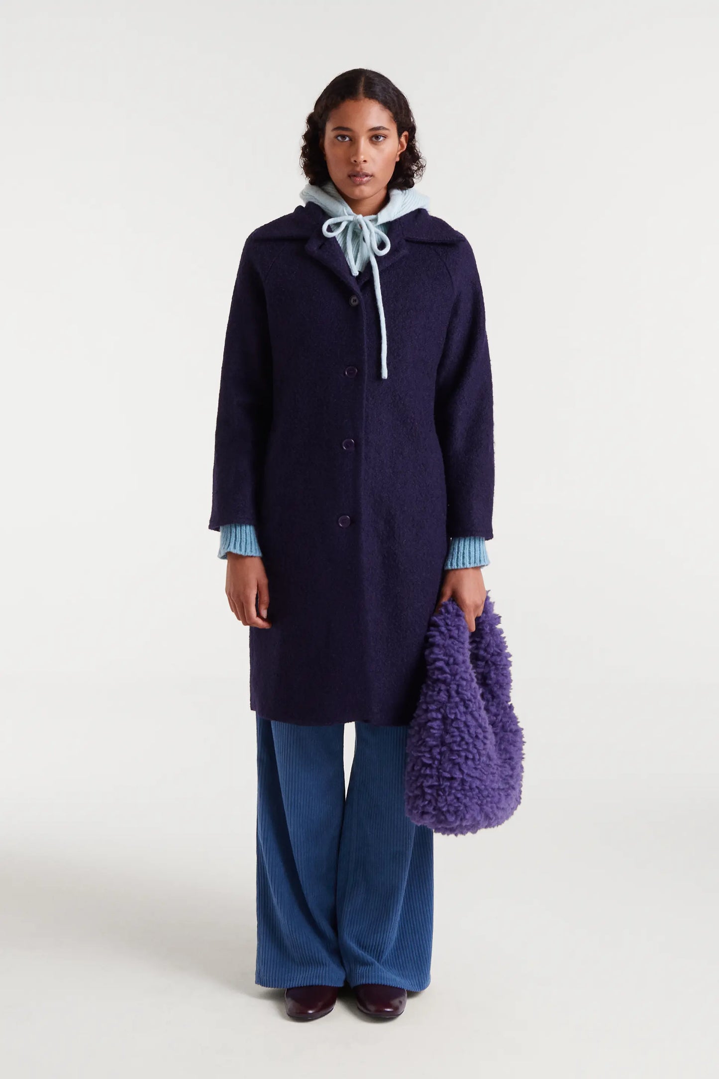 Cappotto lungo blu navy