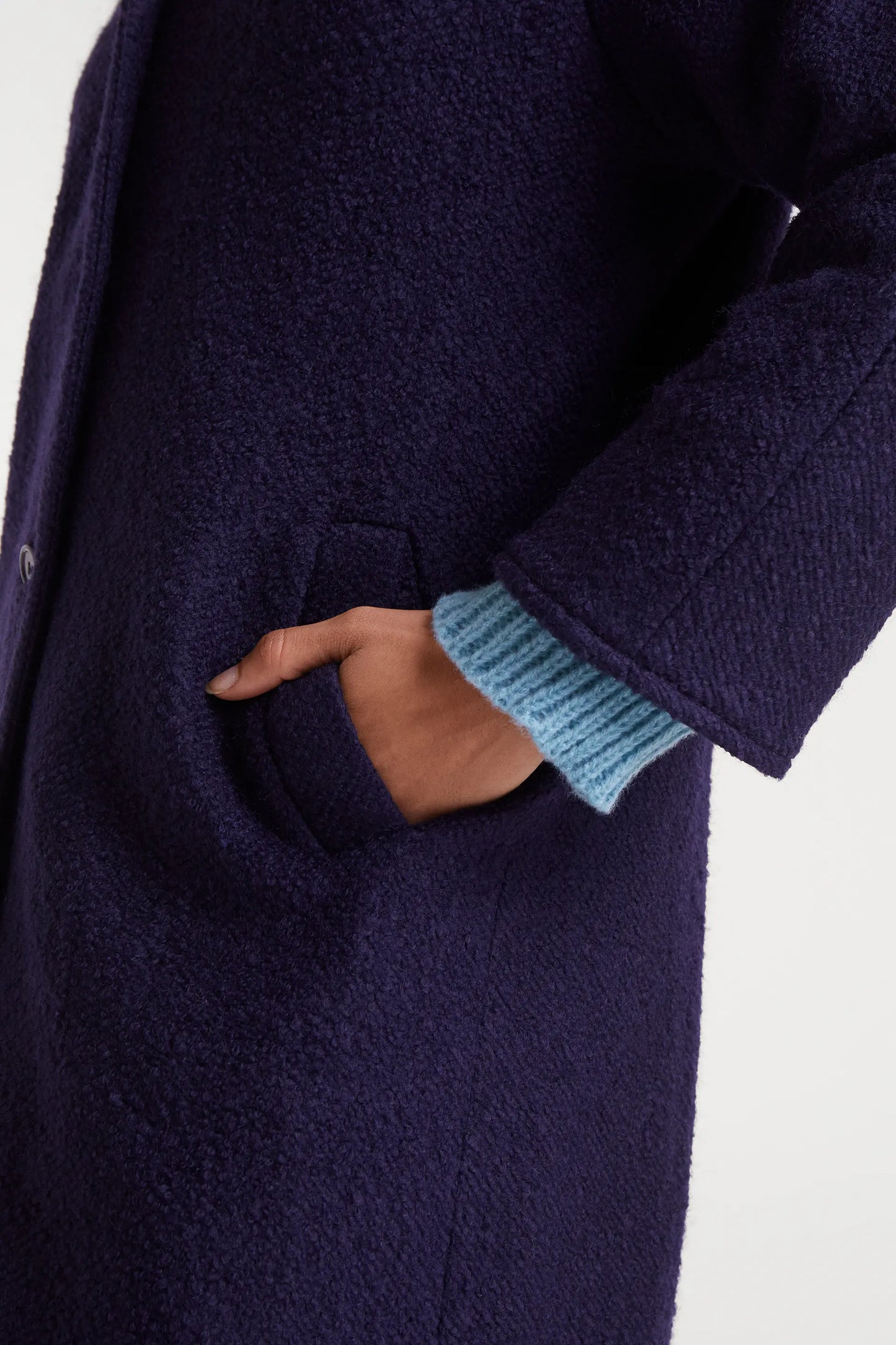 Cappotto lungo blu navy