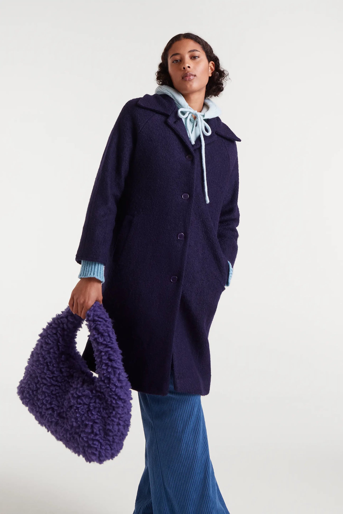 Cappotto lungo blu navy