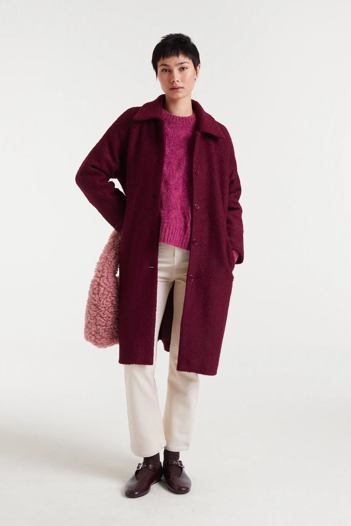 Abrigo largo magenta