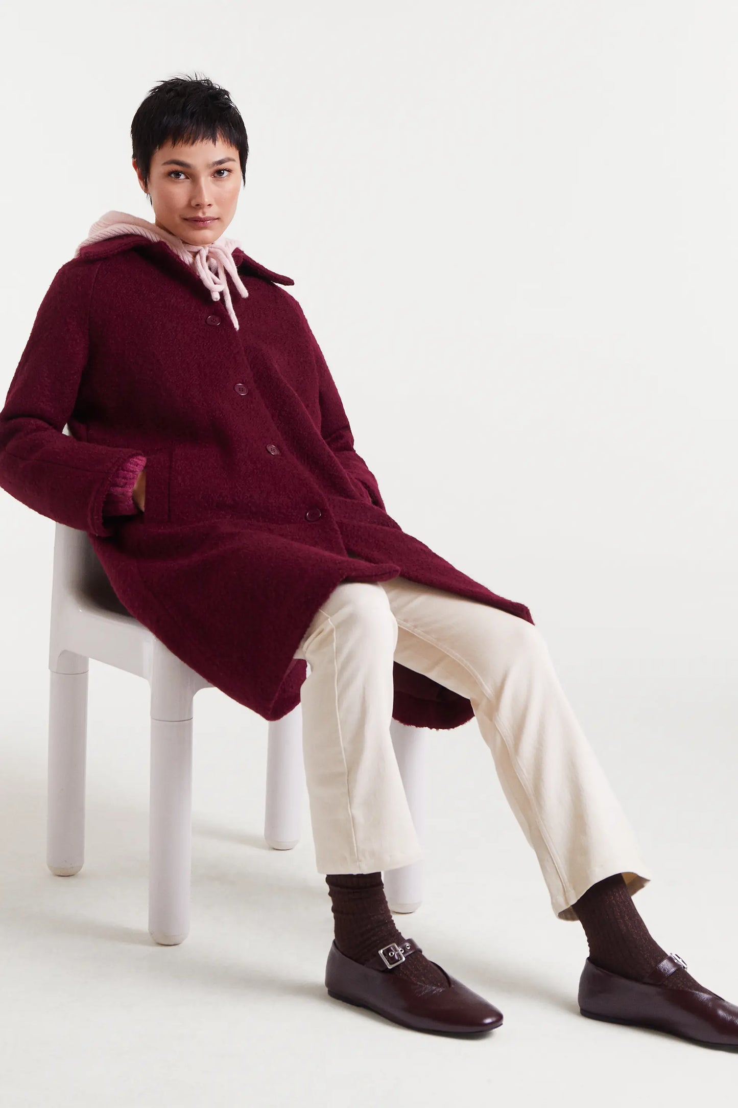 Abrigo largo magenta