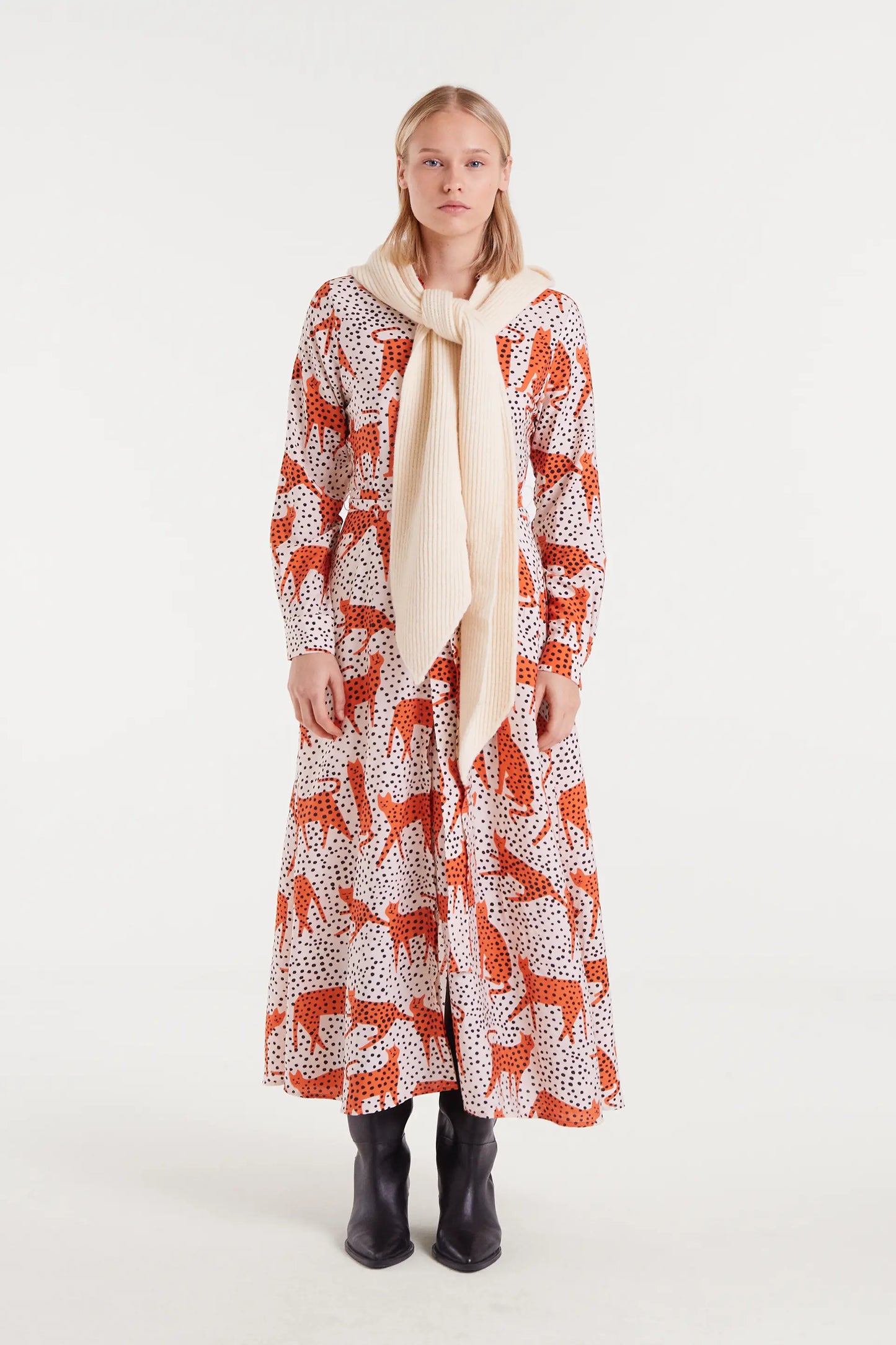 Vestido largo con estampado Tano