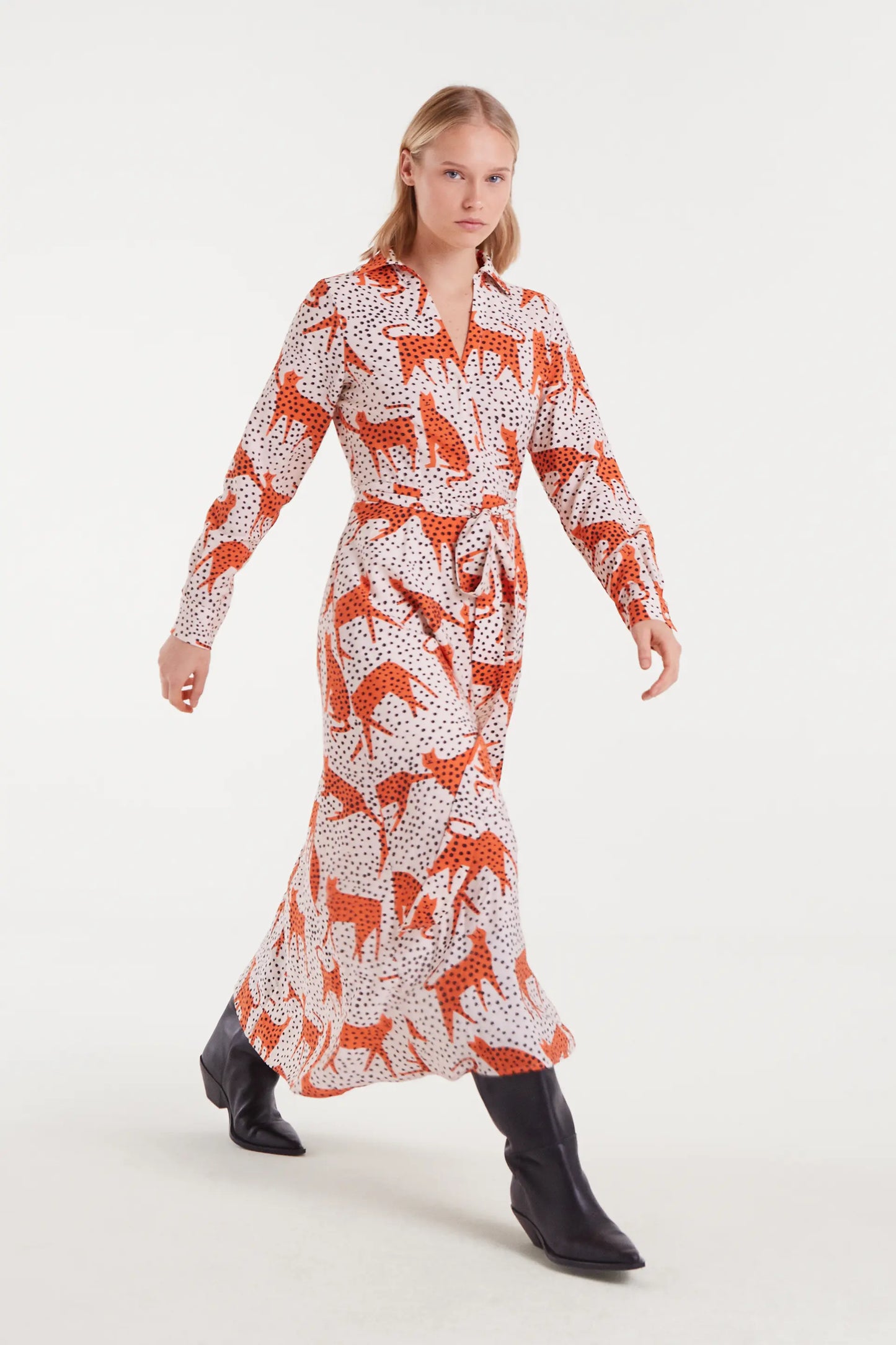 Vestido largo con estampado Tano