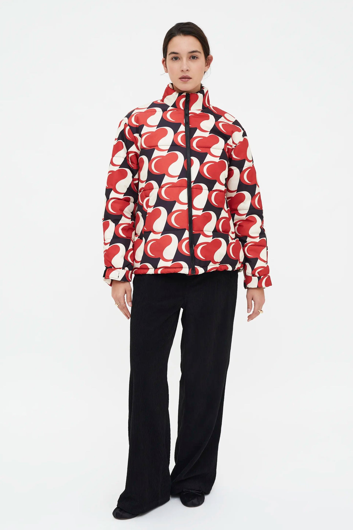 Cappotto corto con stampa Heart Attack