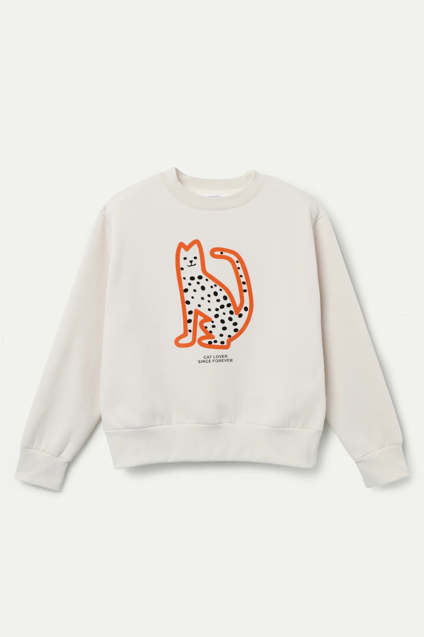 Felpa bianca con stampa Cat Lover Since Forever