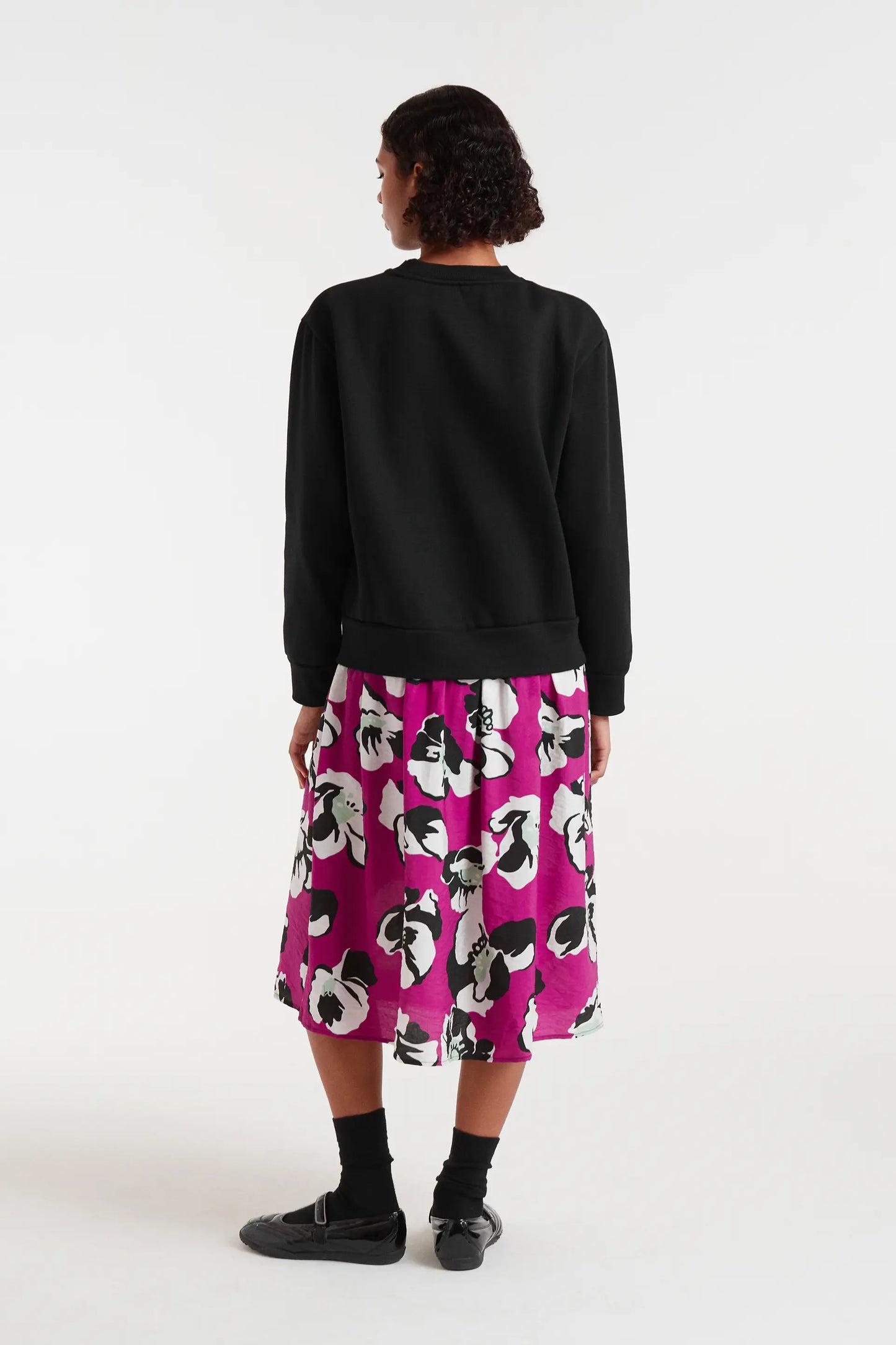 Abito midi con stampa Vivid Viola