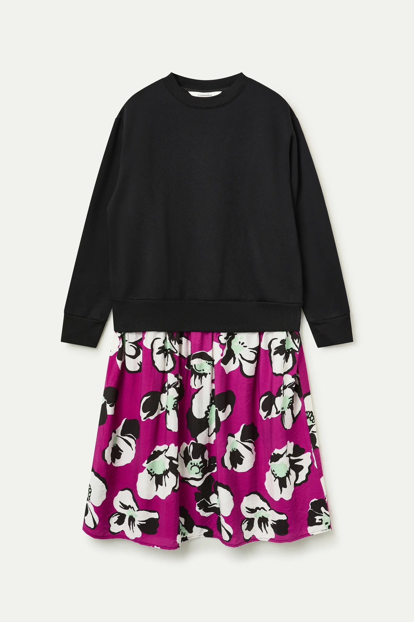 Abito midi con stampa Vivid Viola