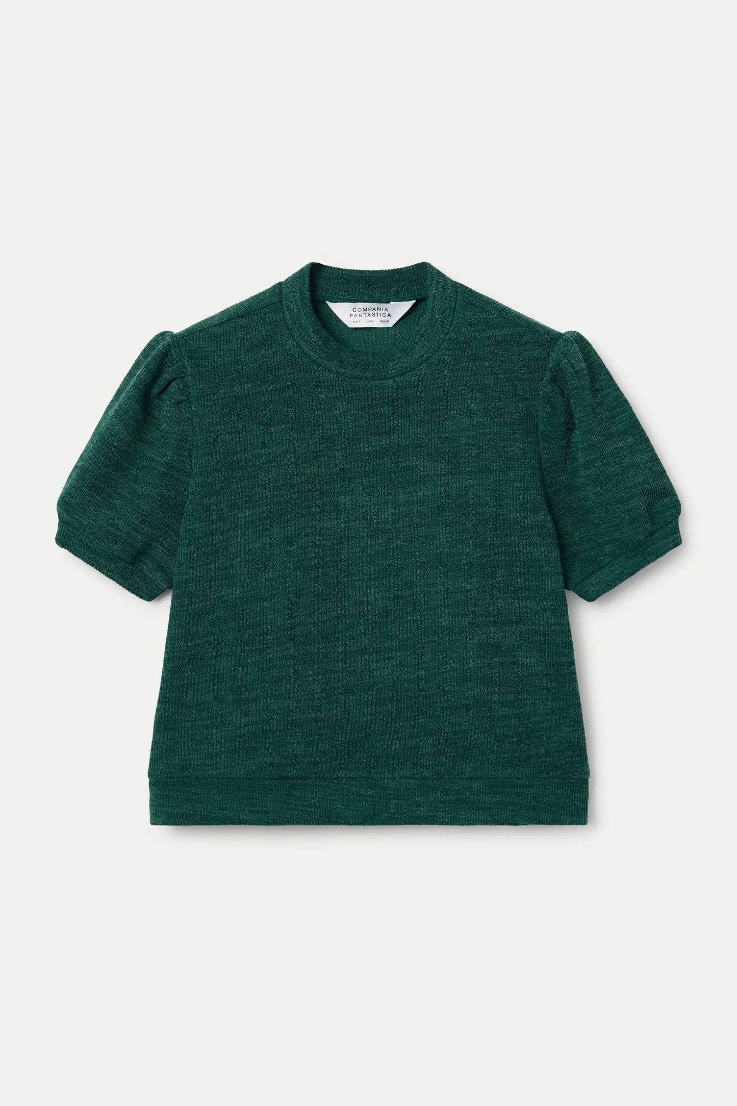 Camiseta punto canalé verde