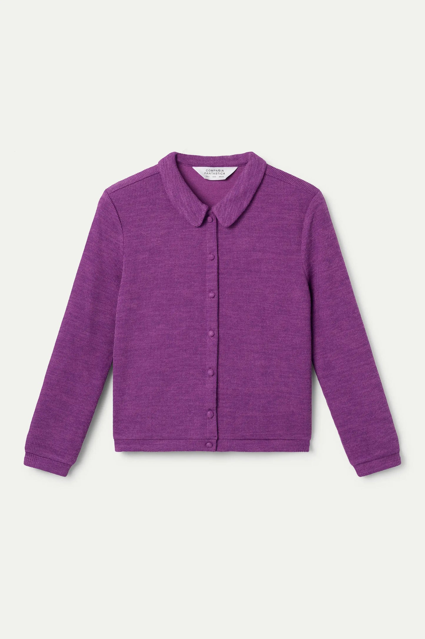 Cardigan a coste magenta