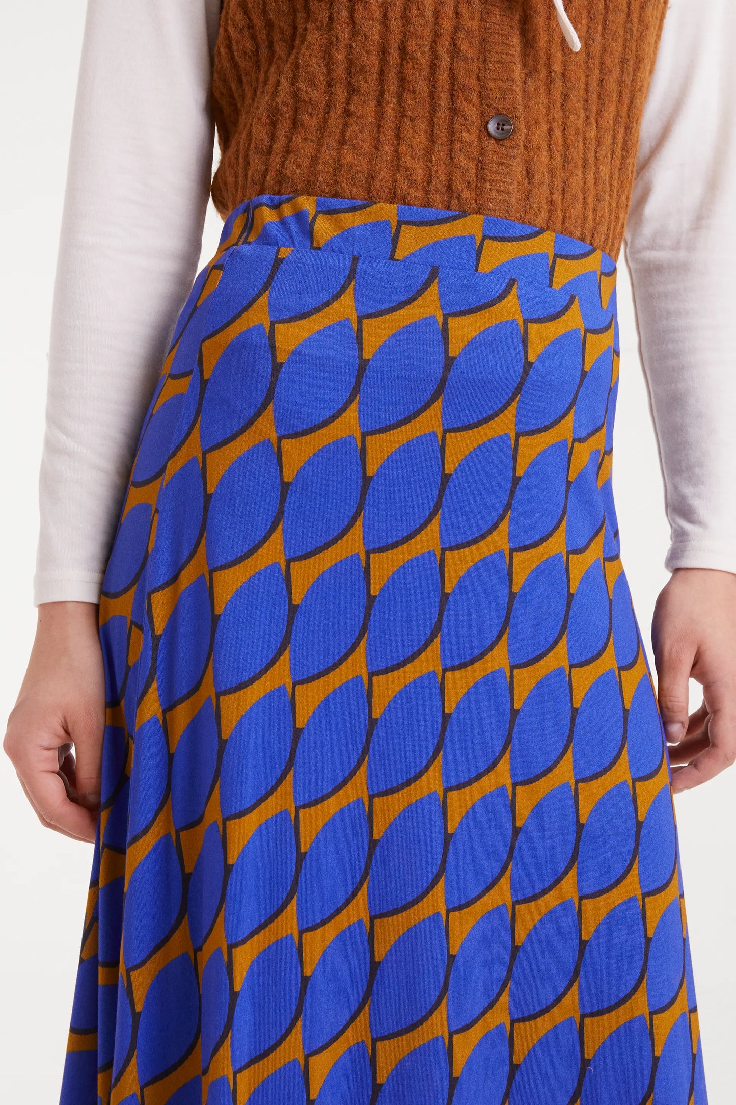 Midi skirt with Skouros Small print
