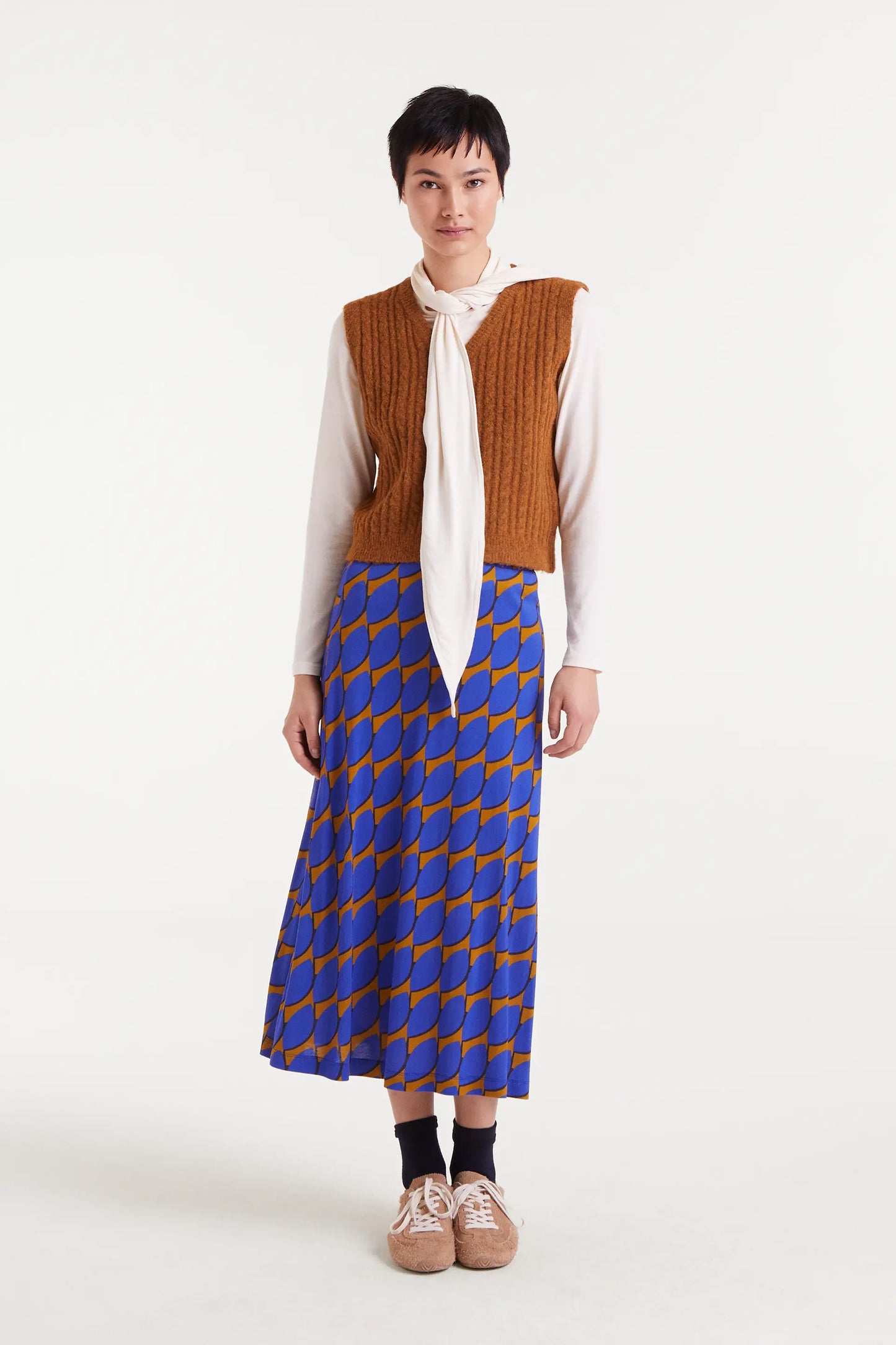 Midi skirt with Skouros Small print