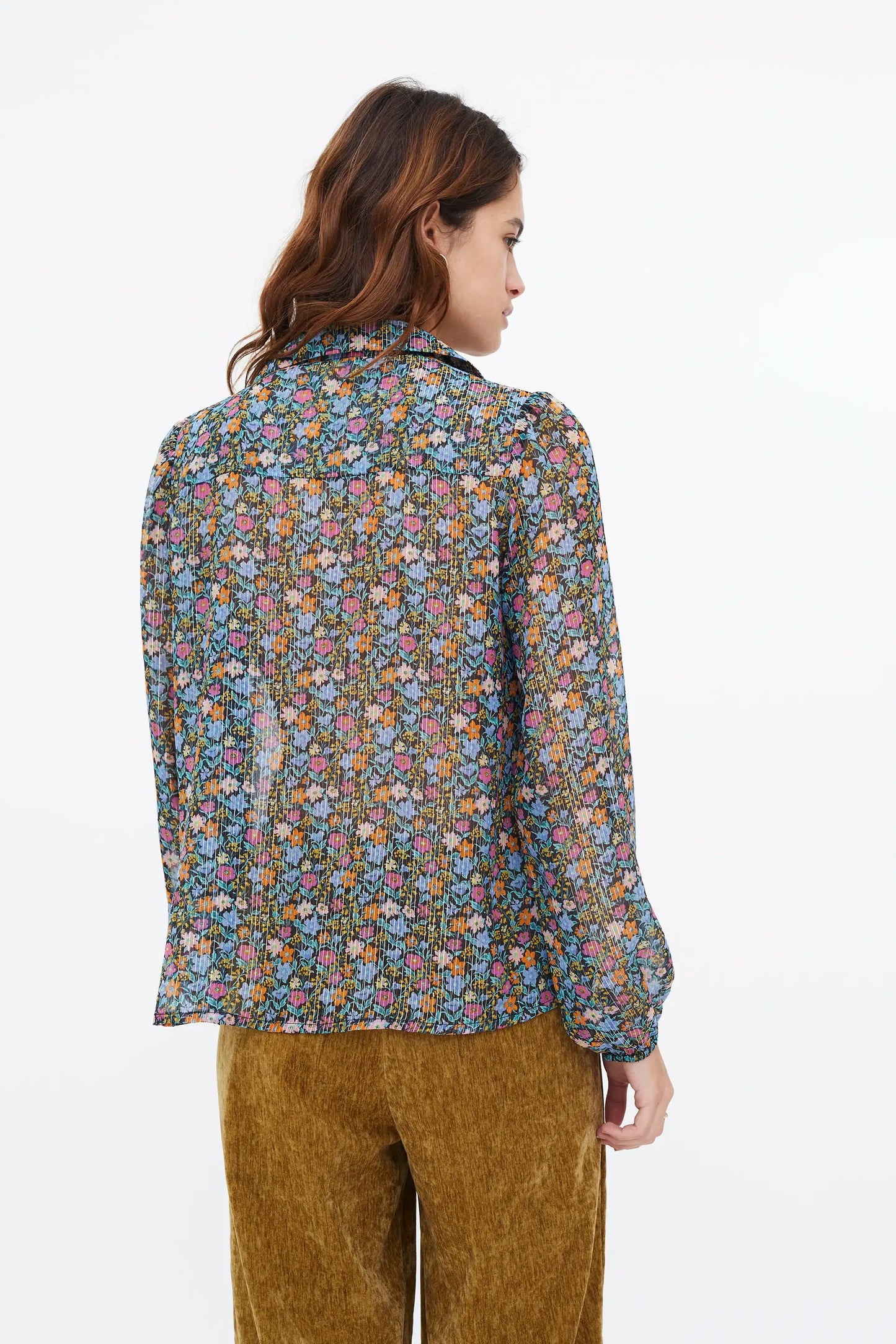 Camisa con estampado Flowers Lurex