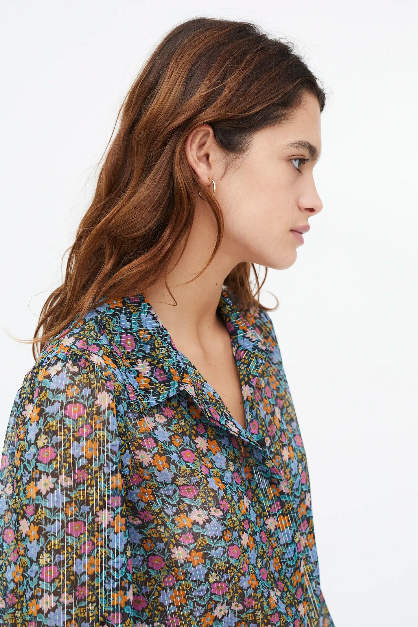 Camisa con estampado Flowers Lurex
