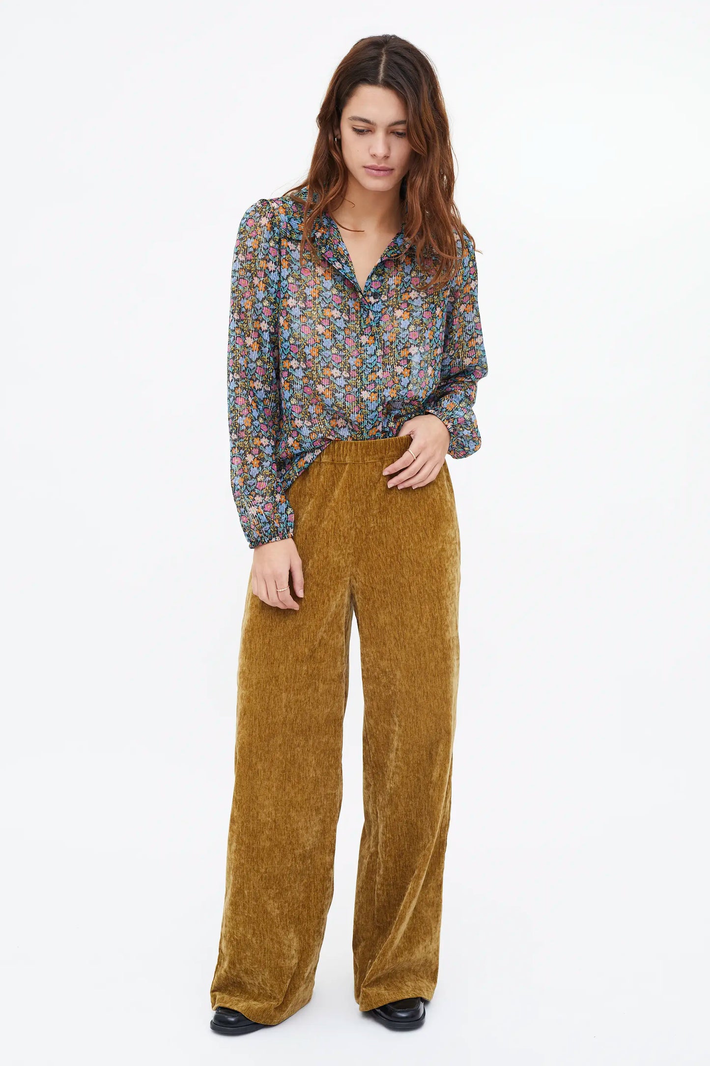 Camisa con estampado Flowers Lurex