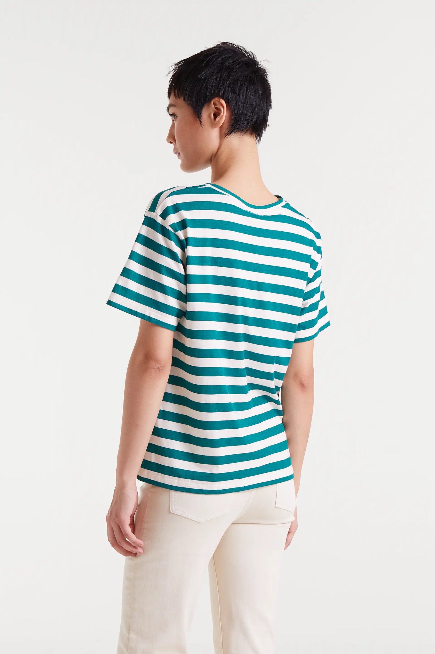 Camiseta de rayas 100% algodón con bordado estrella