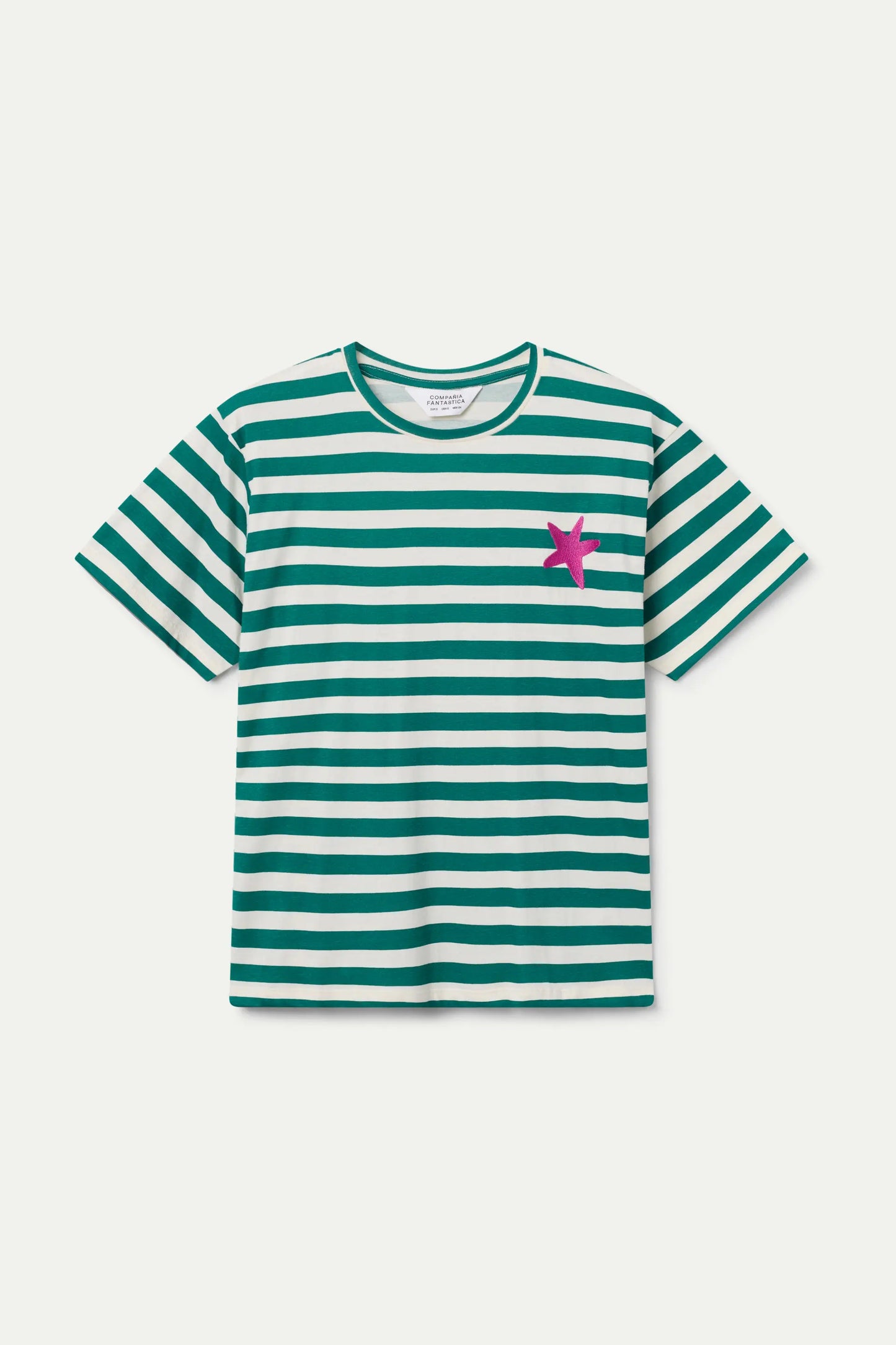 Camiseta de rayas 100% algodón con bordado estrella