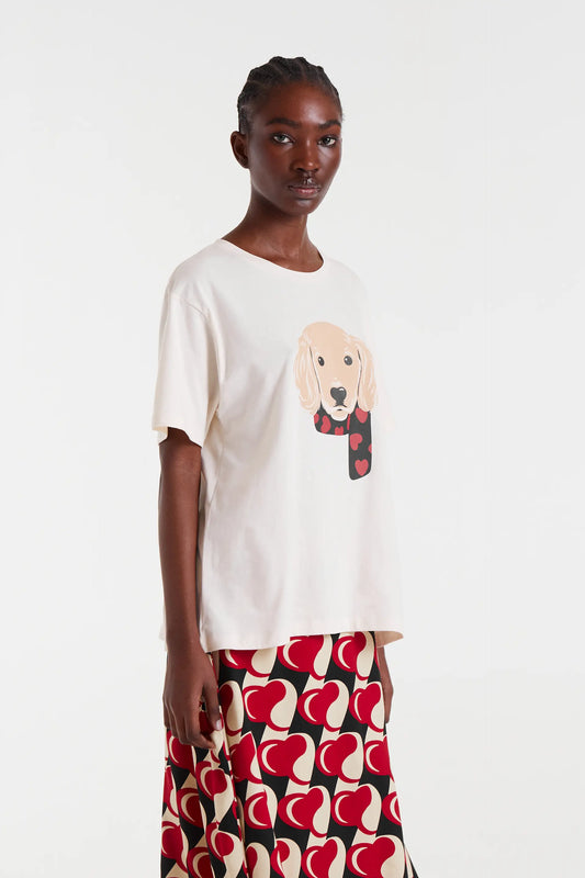 Camiseta 100% algodón con estampado de perro