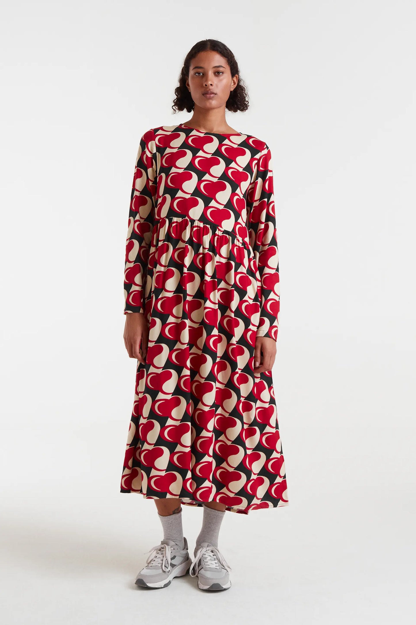 Heart Attack print midi dress