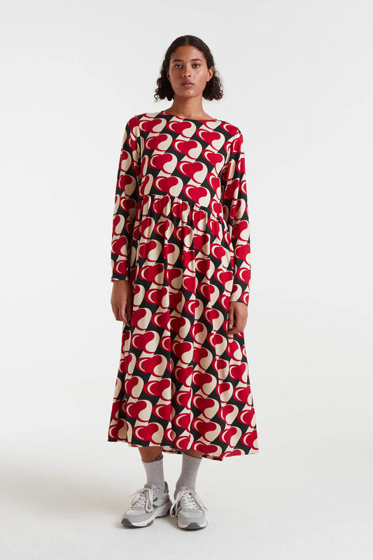 Heart Attack print midi dress