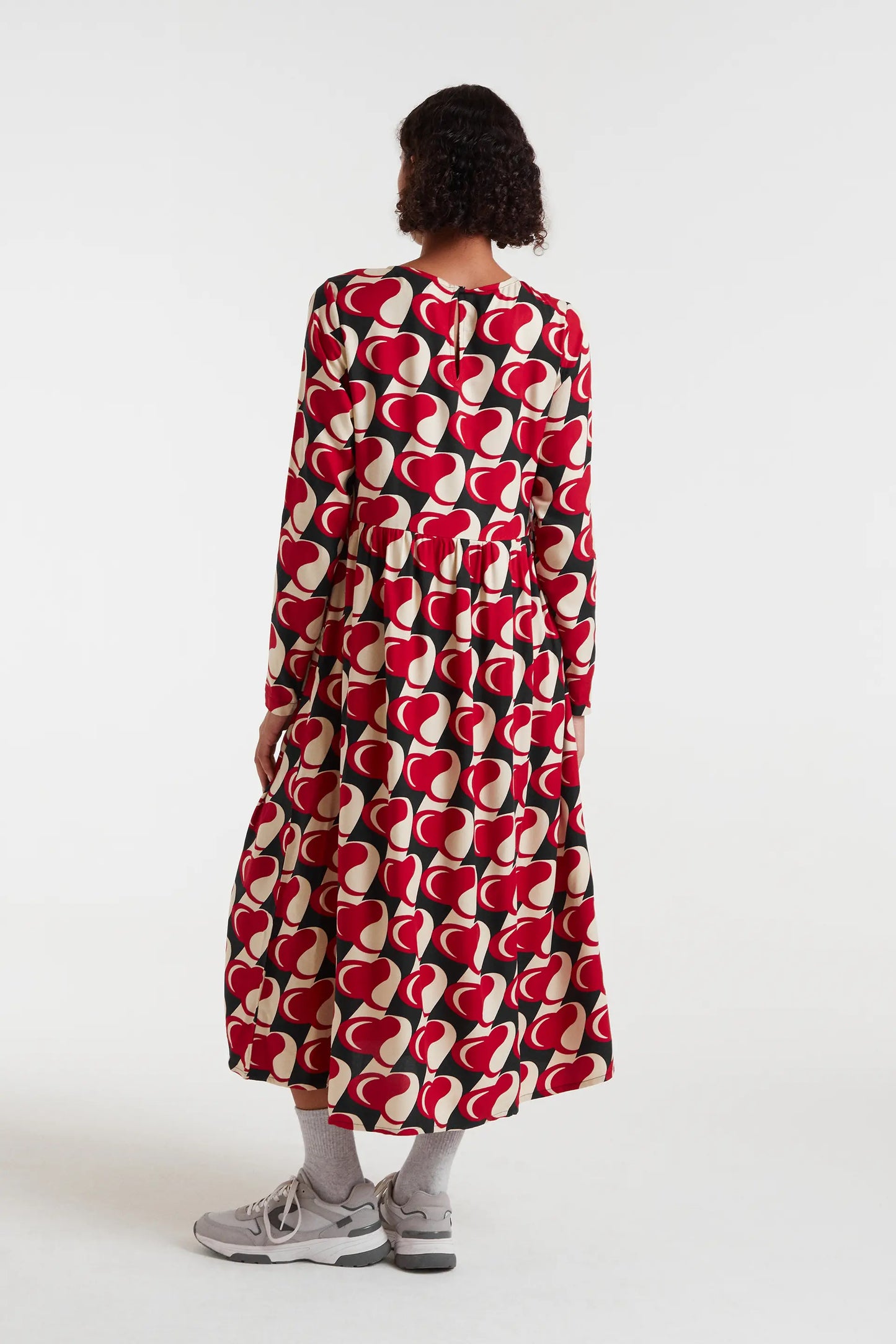Heart Attack print midi dress