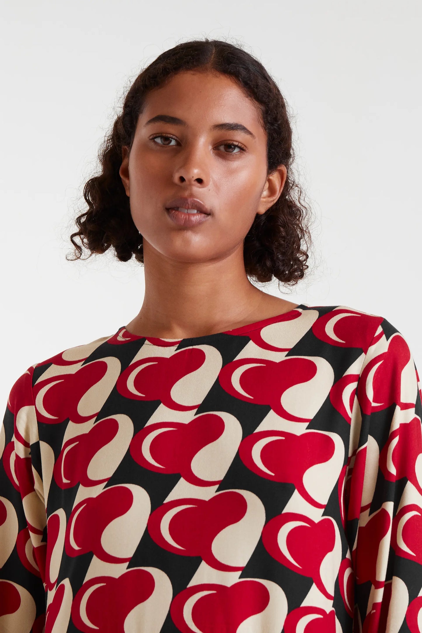 Heart Attack print midi dress