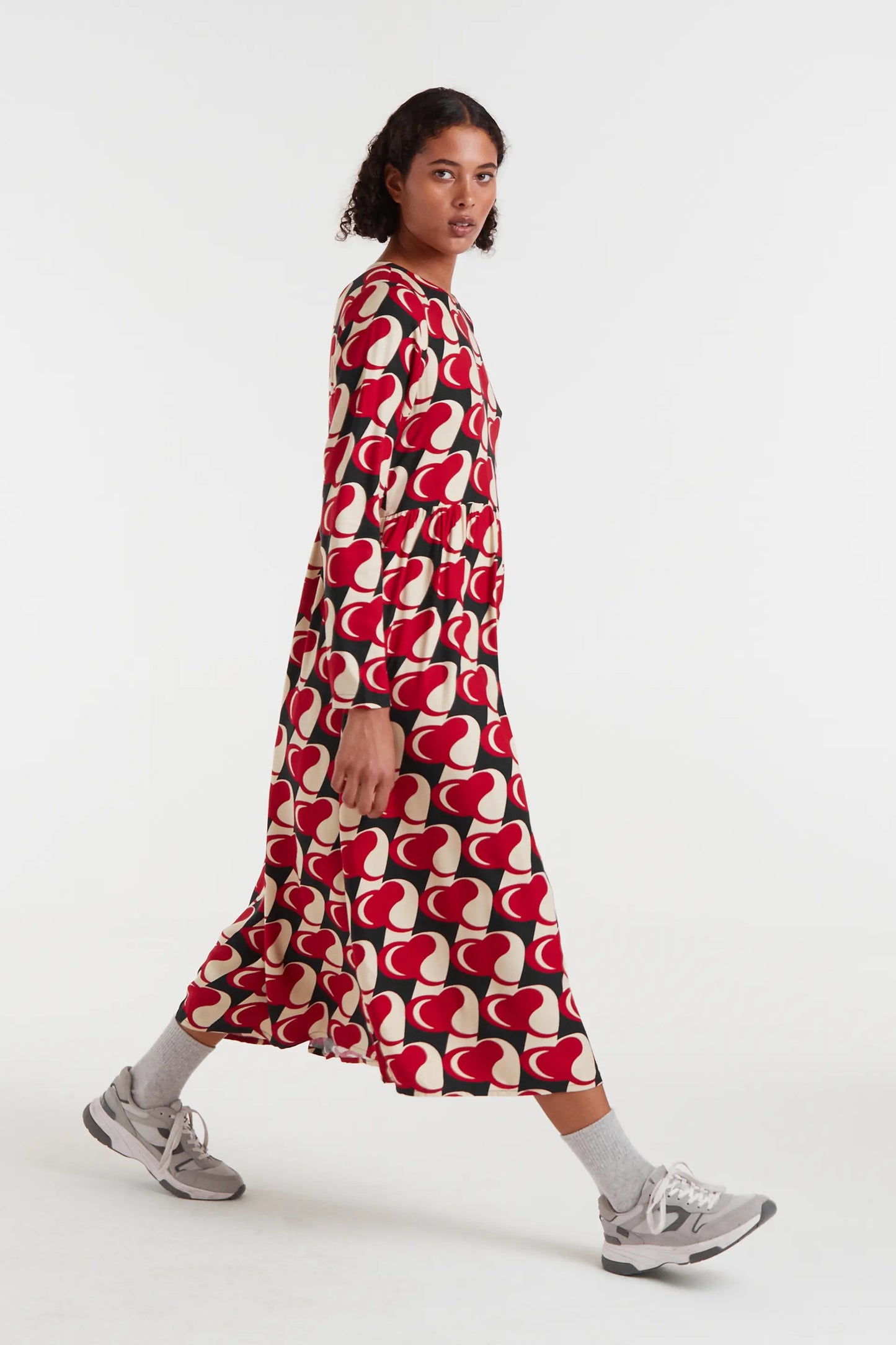 Heart Attack print midi dress