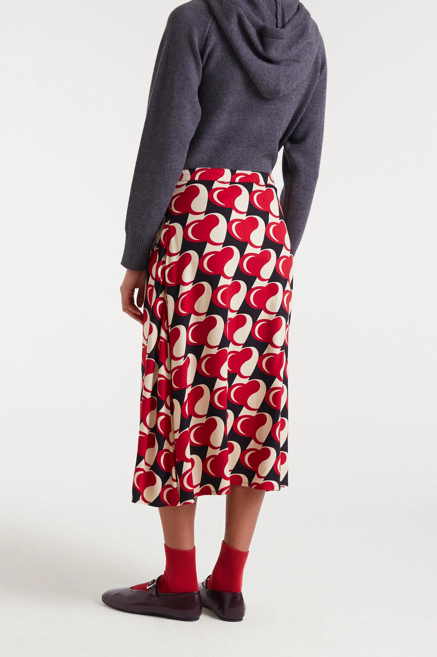 Heart Attack print midi skirt