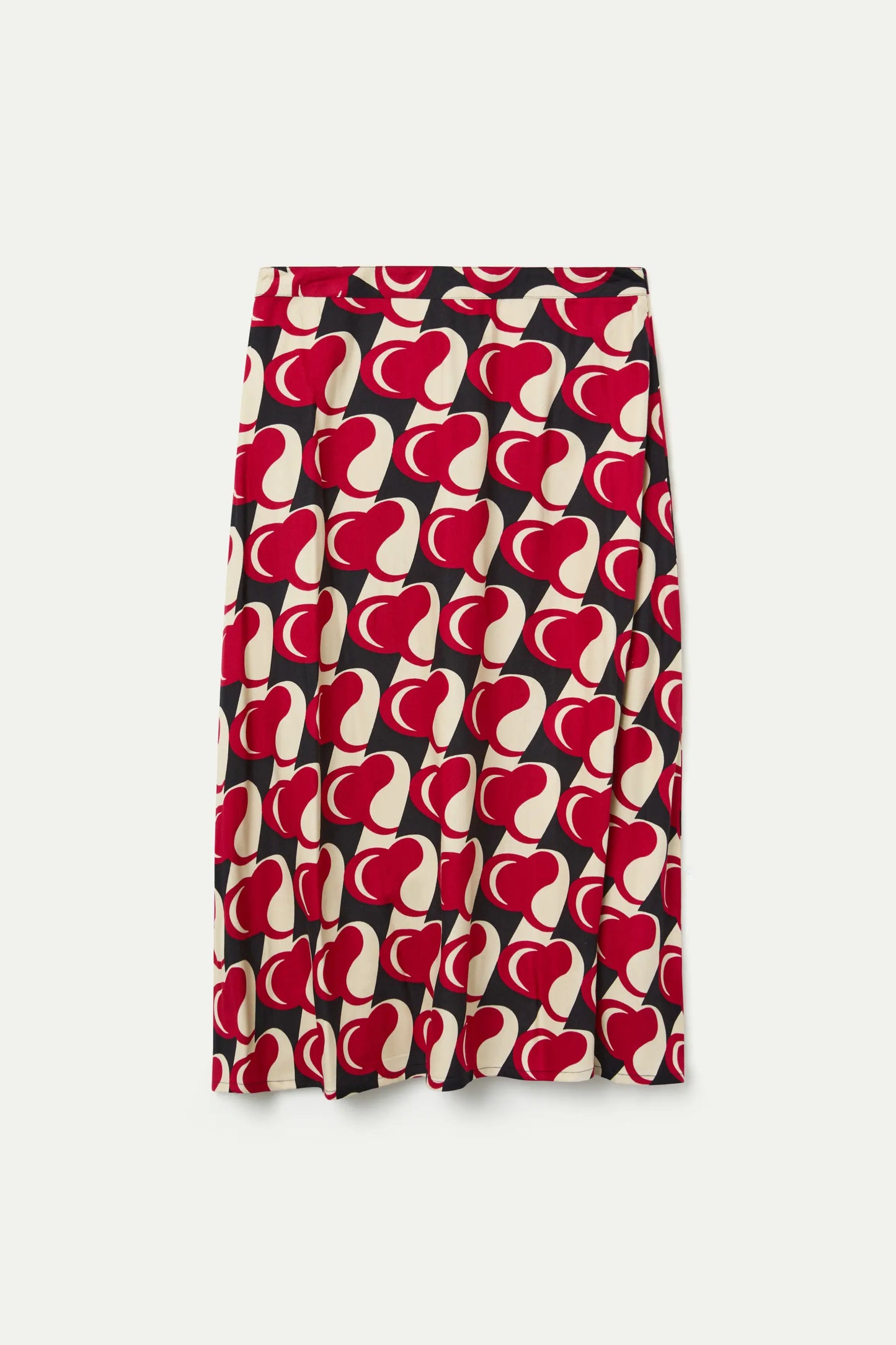 Heart Attack print midi skirt