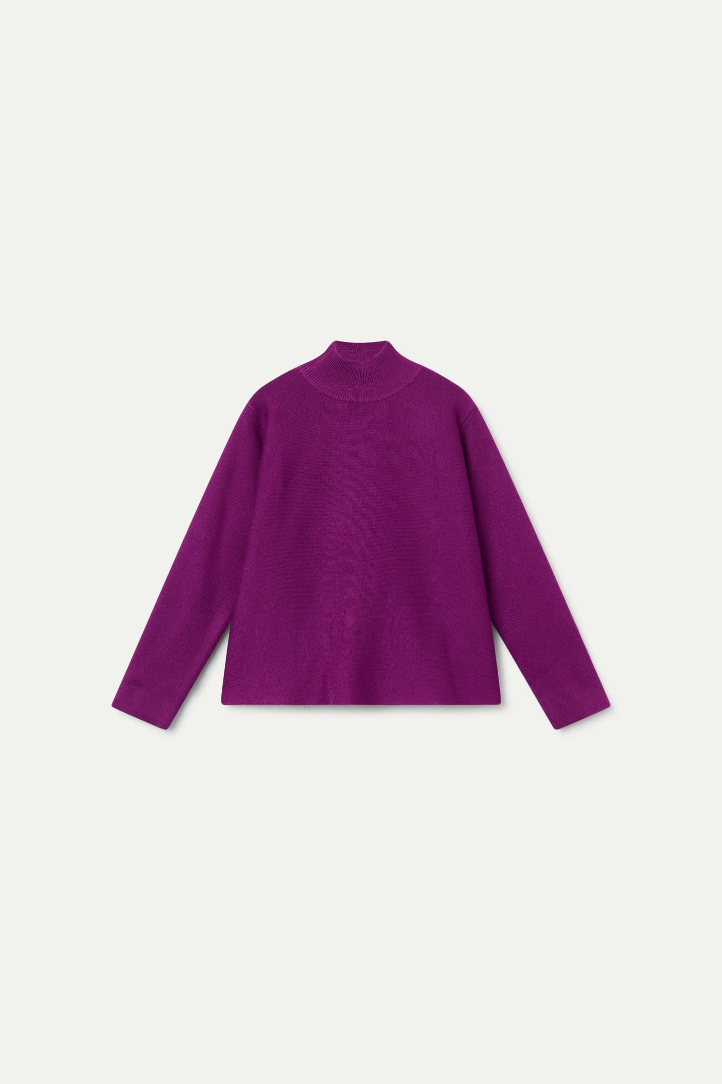 Girls' purple long-sleeved turtleneck sweater