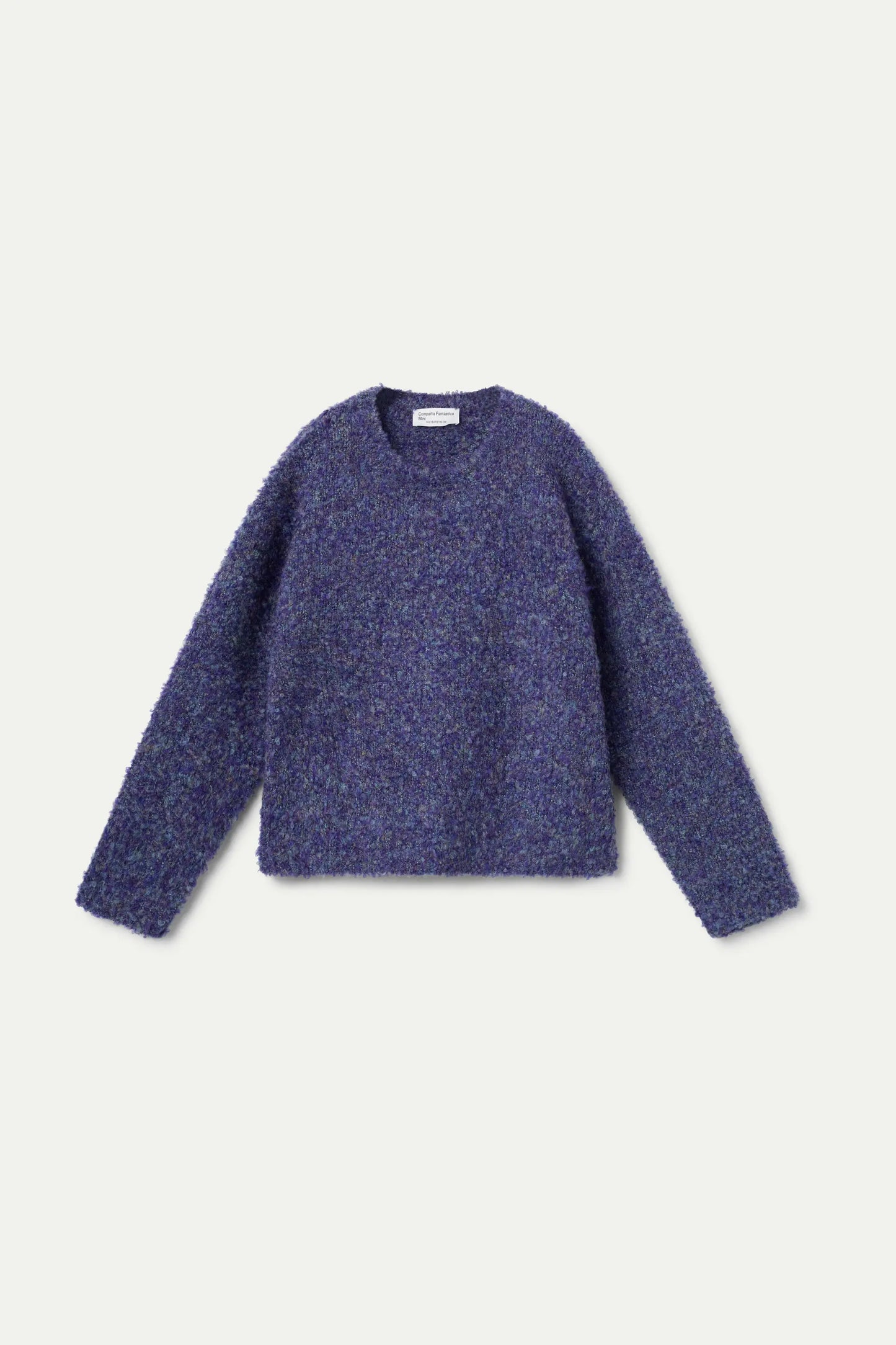 Girl's blue sweater with a mottled finish